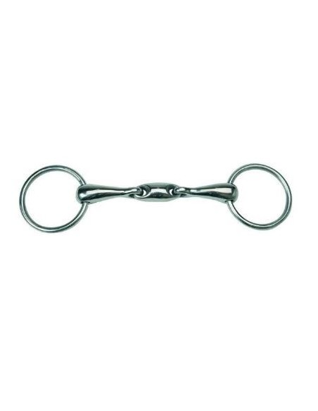 Mors de bride inox double brisure canon plein LAMICELL