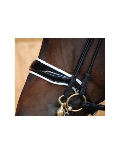 Bride muserolle large vernis doublure blanche Dy'on 2