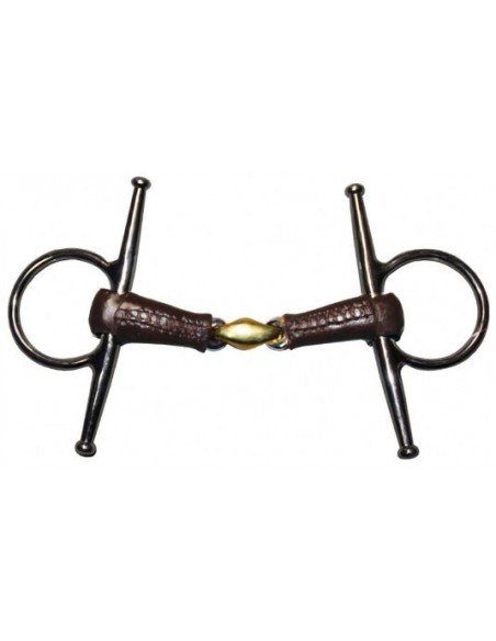 Mors à aiguilles double brisure recouvert de cuir Jump'in