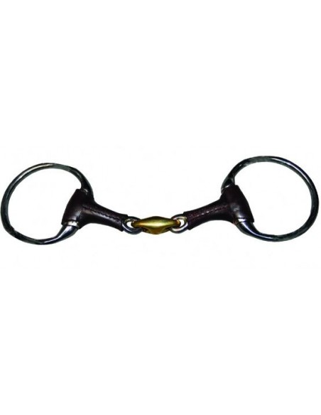 Mors à olives double brisure recouvert de cuir JUMP'IN