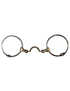 Mors releveur grands anneaux double brisure à passage de langue Jump'In