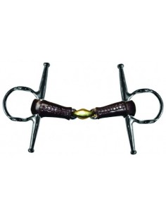 Mors releveur à aiguilles et double brisure recouvert de cuir Jump'In