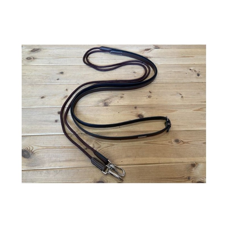 Rênes allemandes cuir/corde ONE Jump'in