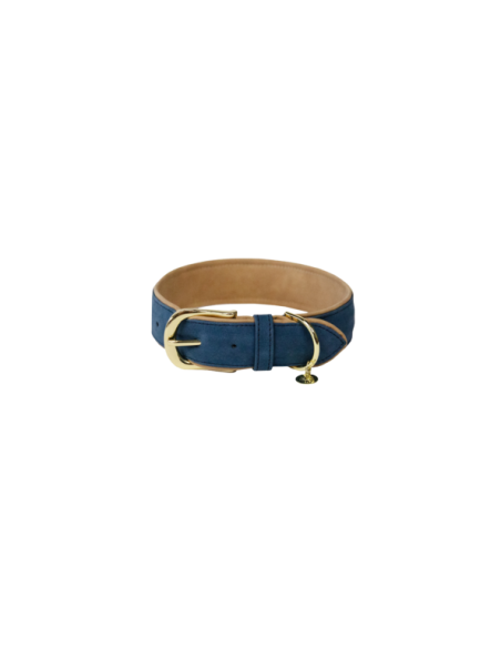 Collier pour chien en cuir vegan Kentucky bleu