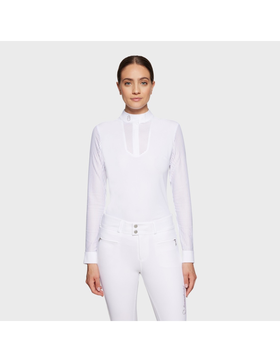 Samshield Womens Long Sleeve Polo Faustine White main image 1