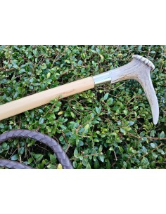 Fouet de chasse avec bois de cerf véritable et flotte FLECK 2