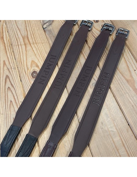 Etrivières plates en cuir & biothane Jump'In