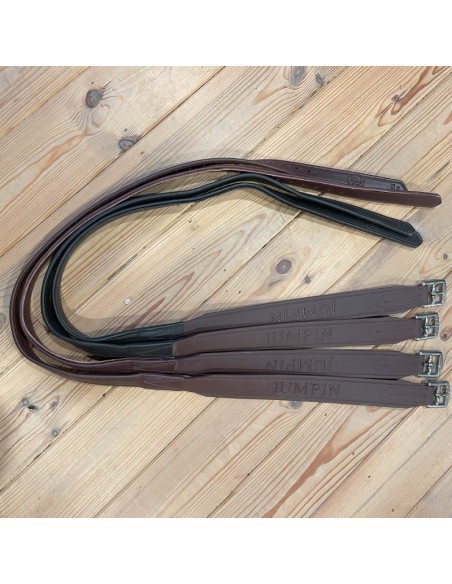 Etrivières plates en cuir & biothane Jump'In