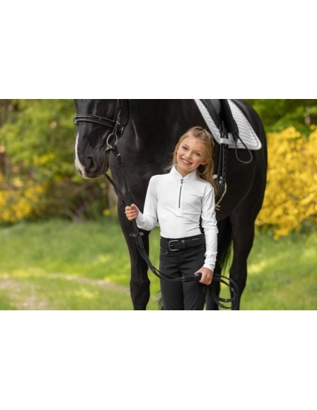 Polo de concours manches longues enfant Covalliero - blanc