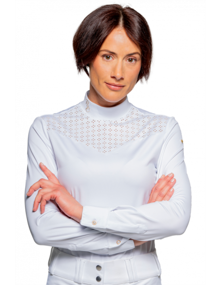 Polo de concours dame ISLA Flags&Cup - blanc