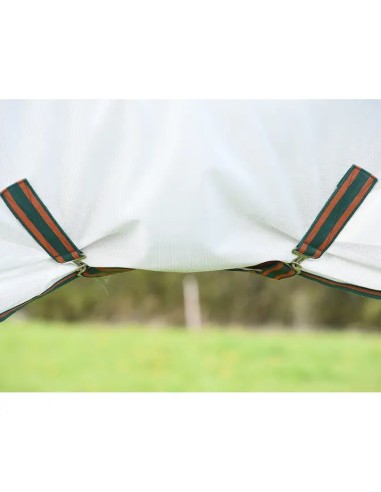 ComFiTec couverture anti-mouches avec cou WeatherBeeta - blanc/vert/orange brûlé