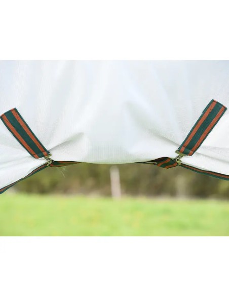 ComFiTec couverture anti-mouches avec cou WeatherBeeta - blanc/vert/orange brûlé