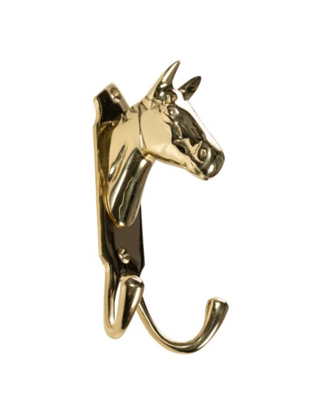 Support pour tête de cheval, double crochet, laiton HKM